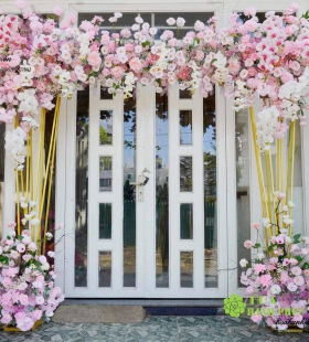 mẫu cổng hoa tông hồng h1